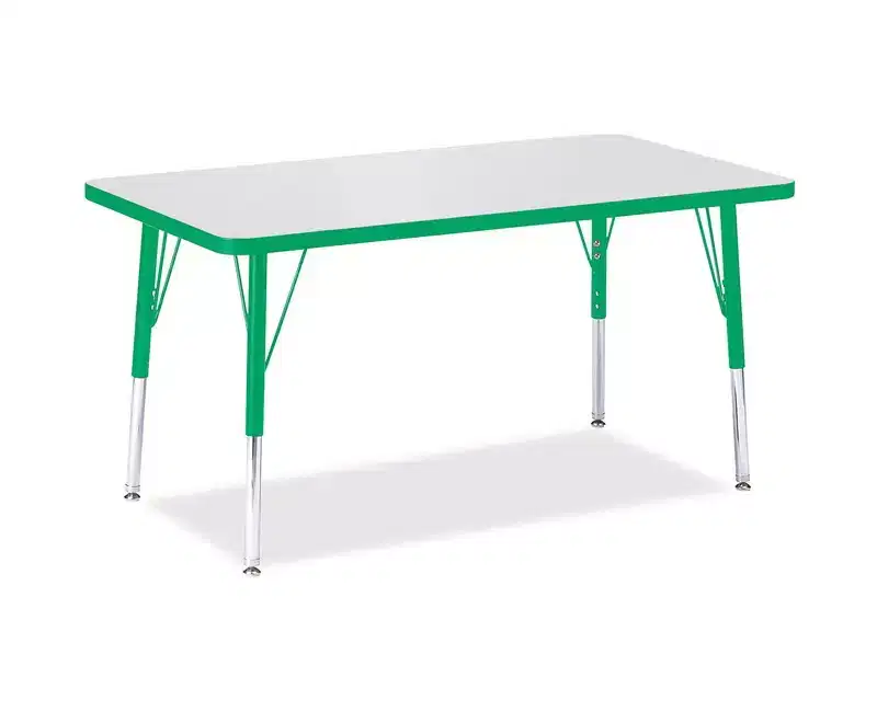 Jonti-Craft Berries Elementary Height Color Edge Rectangle Table (24 x 36) in Green