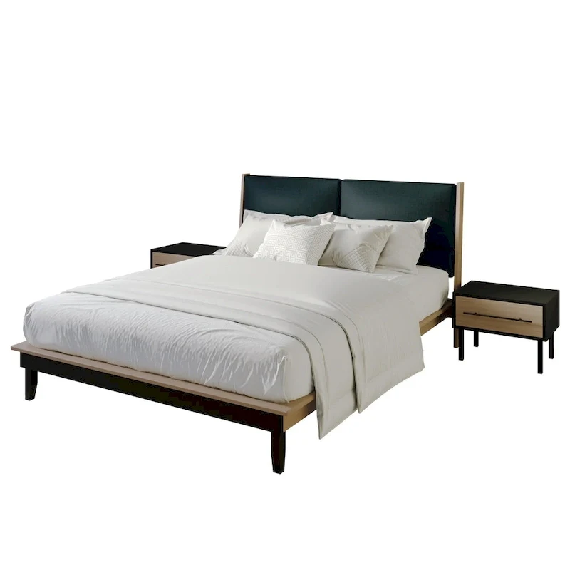 CraftPorch Mid-Century 3-pieces Wooden Bedroom Set