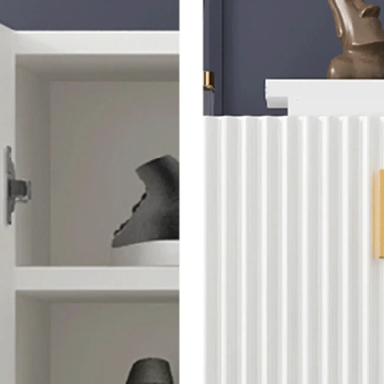 Glam Wooden Sideboard with Shelves and Cabinets