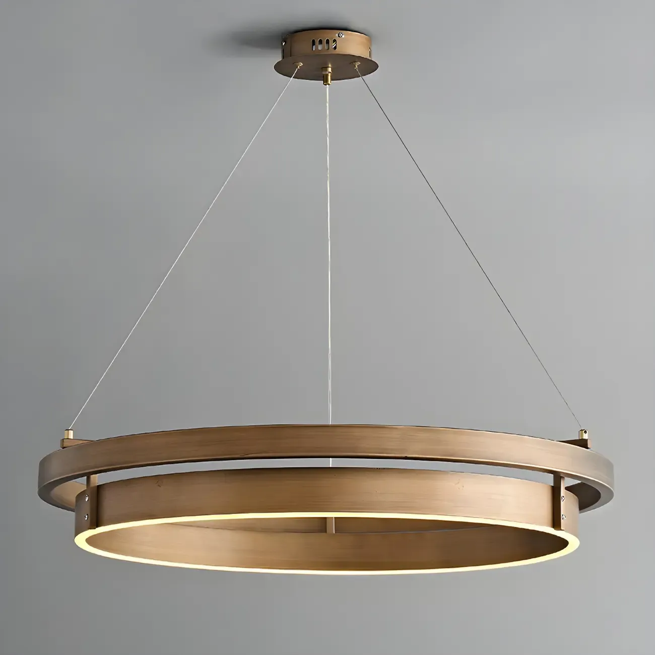 Modern Brass Elegant Ring Chandelier with Dimmable LED