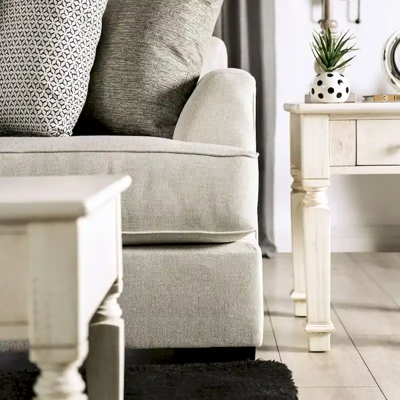 Ilka Transitional Chenille L-Shaped Flared Arms Sectional by Furniture of America