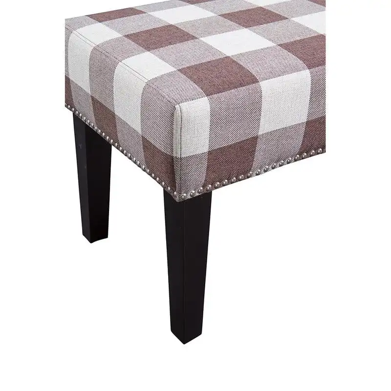 Grafton Home Miley Upholstered Accent Bench w/ Nailhead Trim
