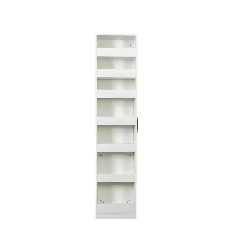 VIYET 71H 7-Tier Multi-Functional Pull-Out Storage Shelf, Single-Sided Open Shelf, Organizer for Kitchen, Living Room & Narrow Spaces,white