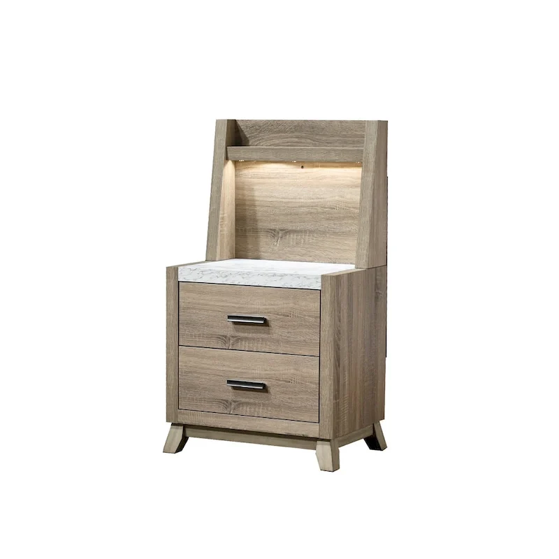 Daemon 3 Piece Light Brown Panel Bedroom Set