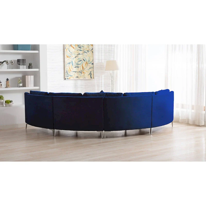 136 Velvet Semicircle couch Modular Curve Sectional Sofa
