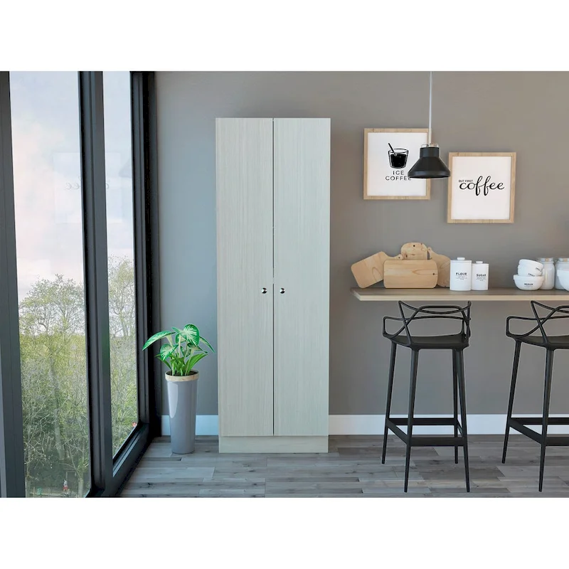White / Black / Oak Freestanding Storage Cabinet with 10 Shelves