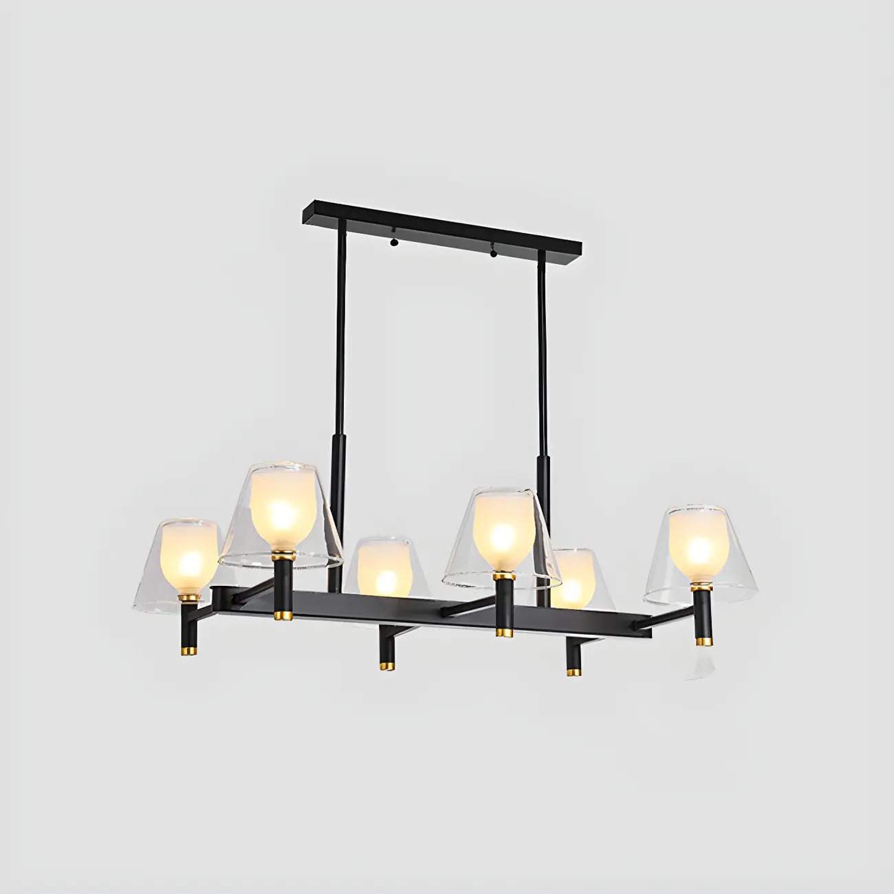 Large Cone-Shaped Modern Glass Kitchen Pendant Light