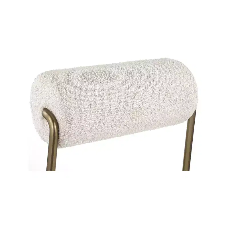 Cream Velvet & Vegan Leather Counter Stool, Armless, Seats 1