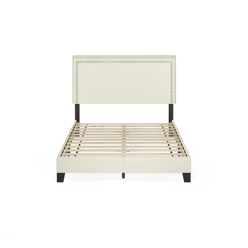 Furinno Laval Double Row Nailhead Bed Frame