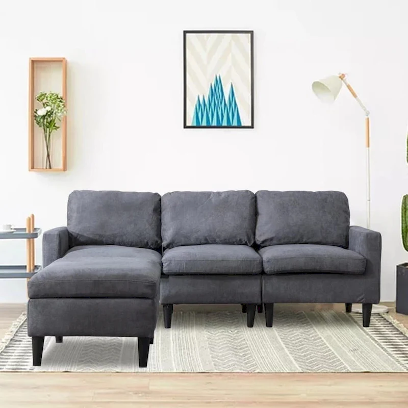 DIY Convertible Sectional Sofa Couch with Ottoman