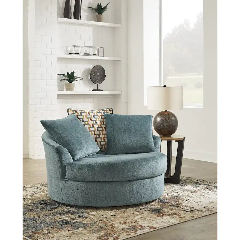 Oversized Swivel Accent Chair - 56 W x 55 D x 35 H