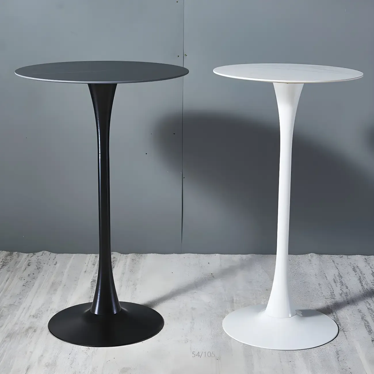 Simple White Round Metal Small Cocktail Bar Table