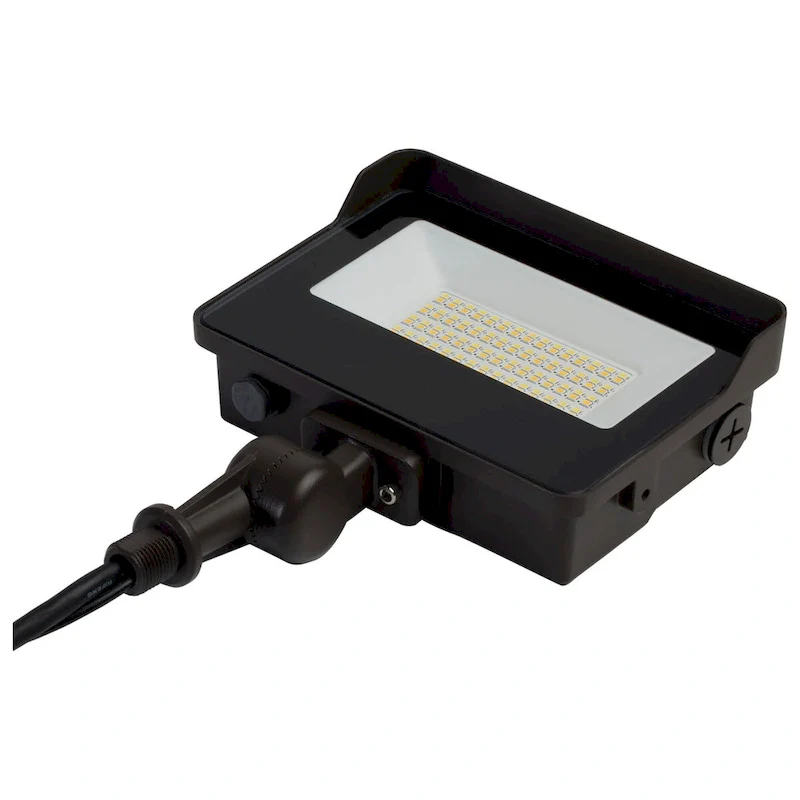 LED Tempered Glass Flood Light with Bypassable Photocell 3K/4K/5K 15W/25W/35W - Bronze