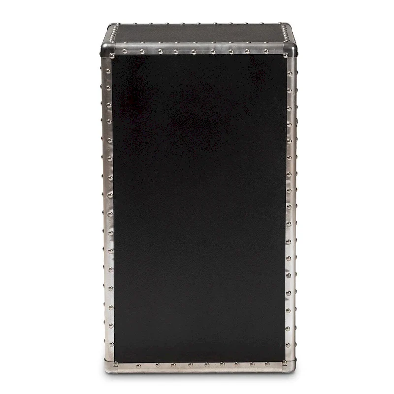 Baxton Studio Cosette Vintage Industrial Silver Metal Floral Accent Cabine