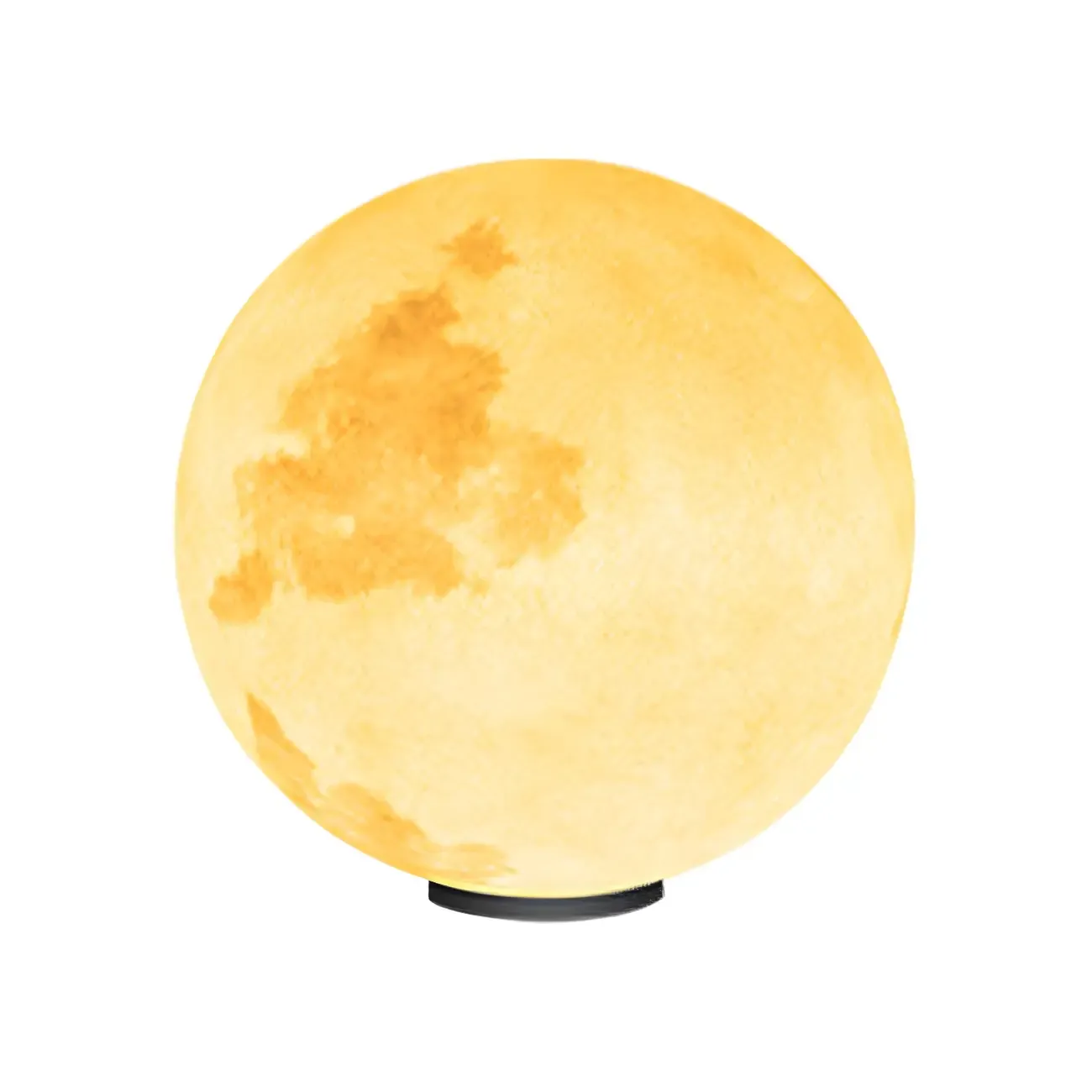 Yellow Moon-Theme Globe Resin Post Cap Light