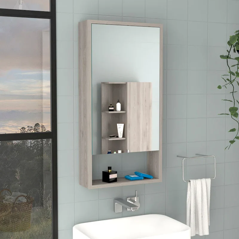 Medicine Cabinet Irvine, One External Shelf, White Finish,High quality and durable