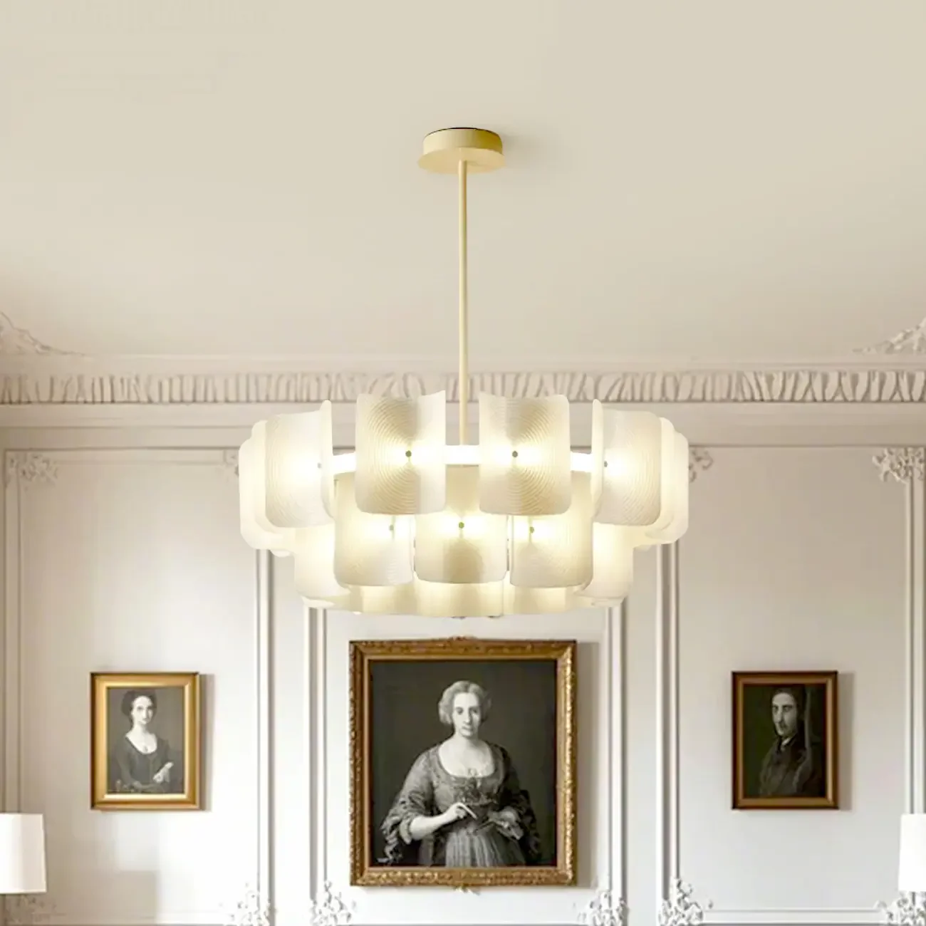 Modern LED Fingerprint Chandelier with Third-Gear Dimming