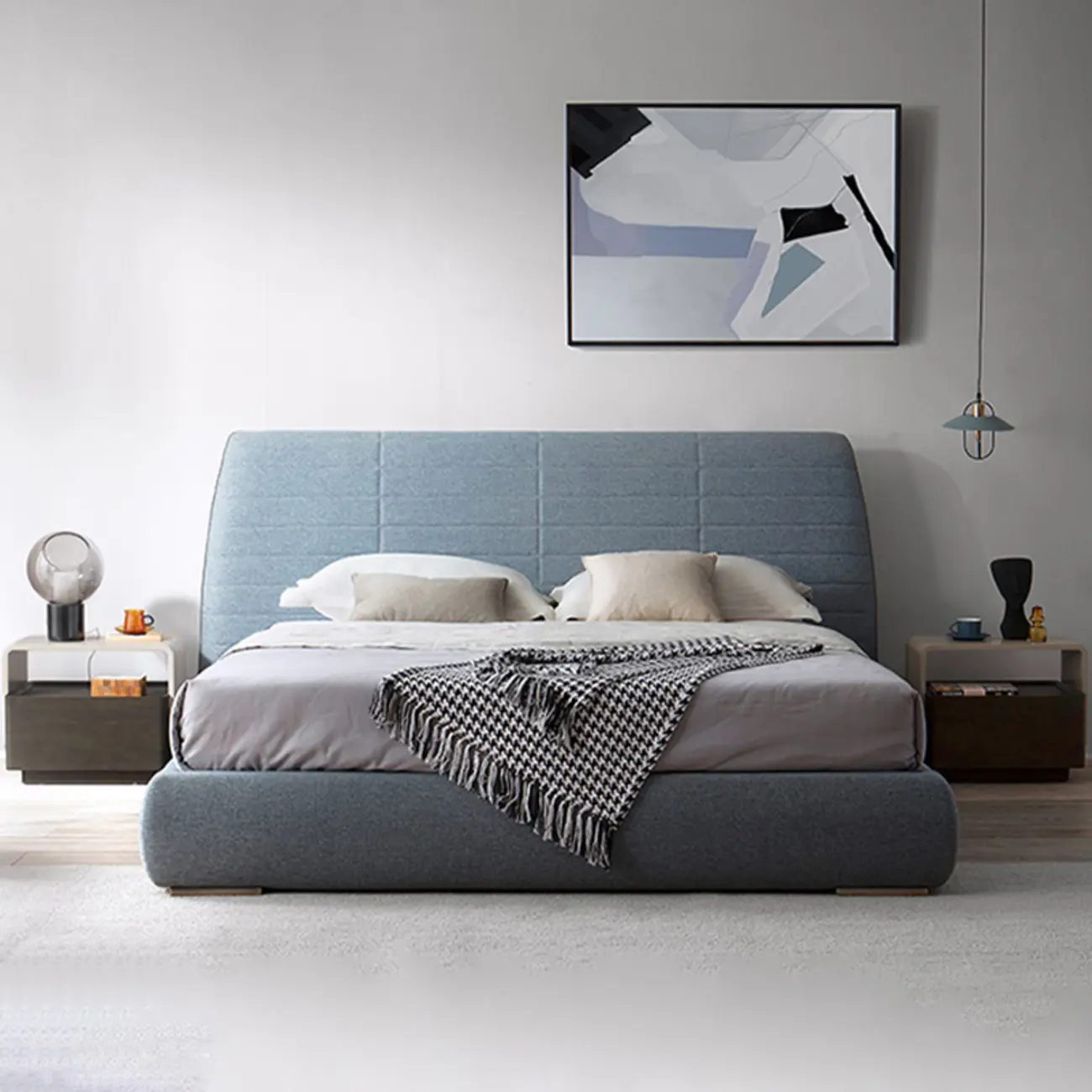 Chic Manufactured Wood Shelf & Drawer Nightstand