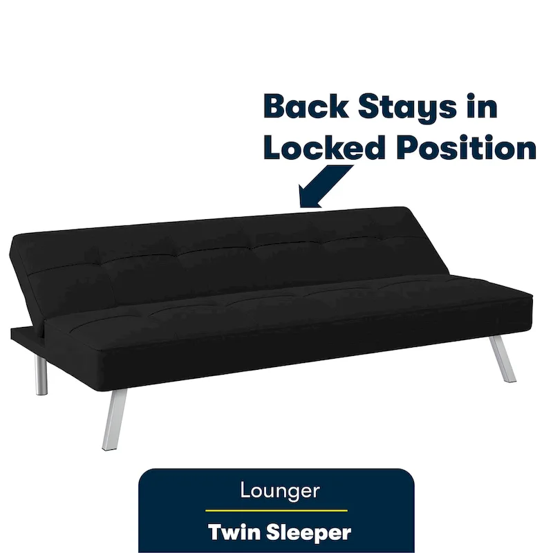 Convertible Sofa with Finger Guard – Sofa, Lounger & Full-Size Bed