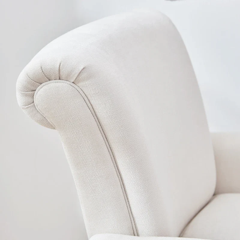 Mid-Century Modern Upholstered Accent chair with Solid Wood Legs