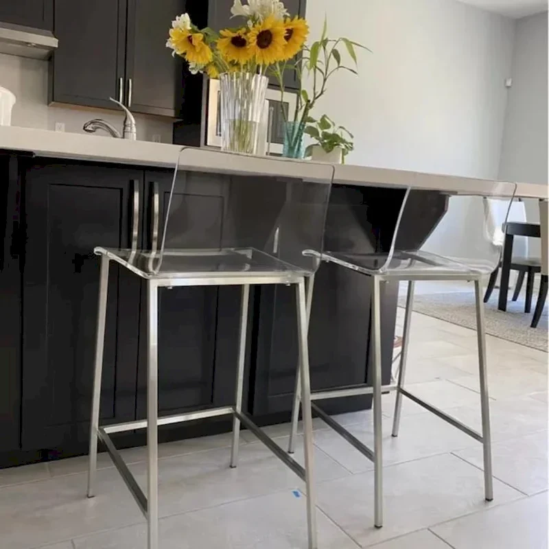 Sasha Acrylic Ghost Stool Lucite Design (Set of Two)