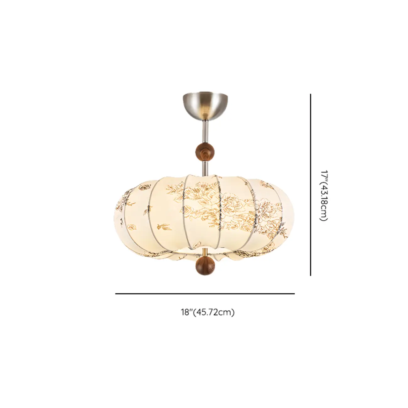 Modern Off-white Fabric Pendant Light with 5-Light & LED