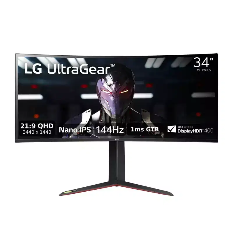 Refurbished: LG Ultragear 34 QHD Curved IPS 144Hz Gaming Monitor, Black - Manufacturer Refurbished
