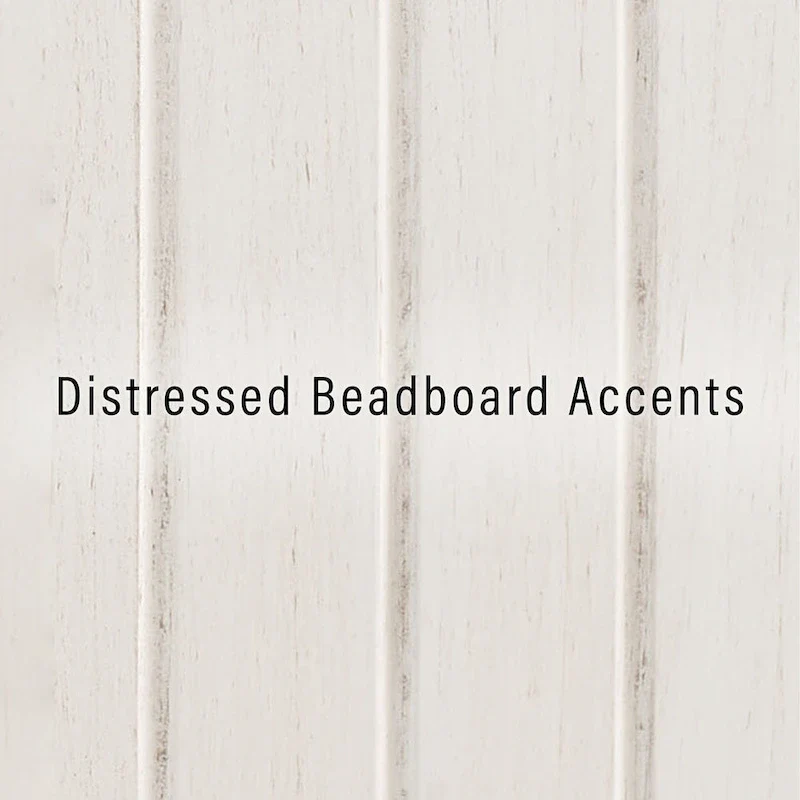 Antique White Coastal Double-Door Accent Cabinet