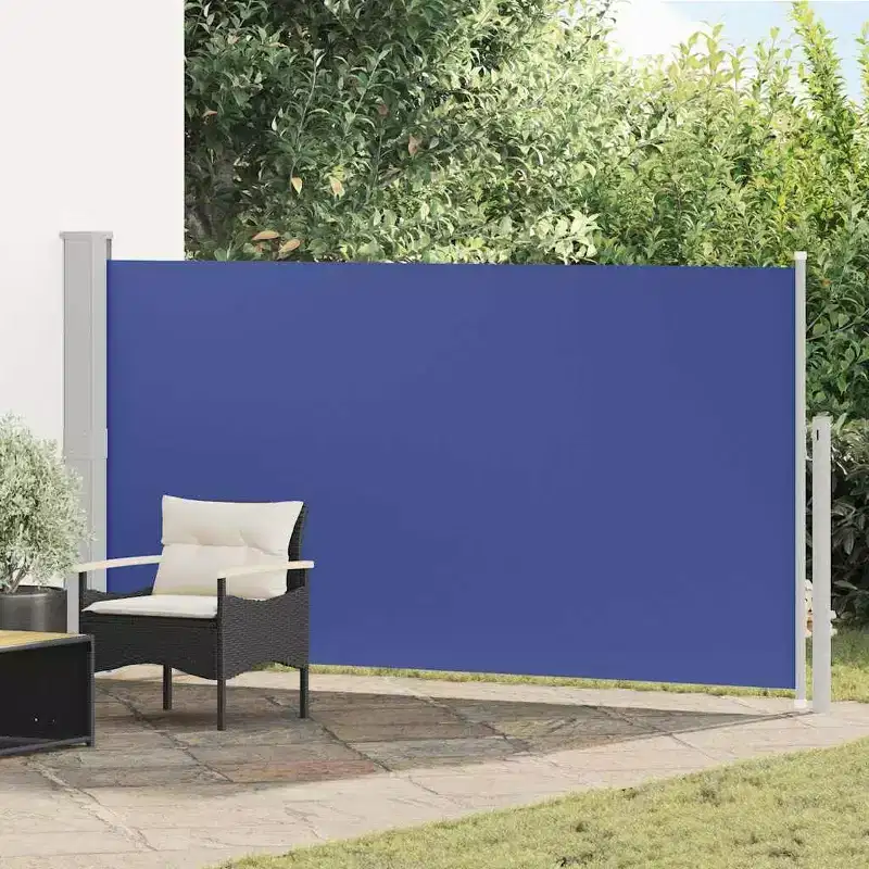vidaXL Side Awning Blue (screen), Green grey (stand)