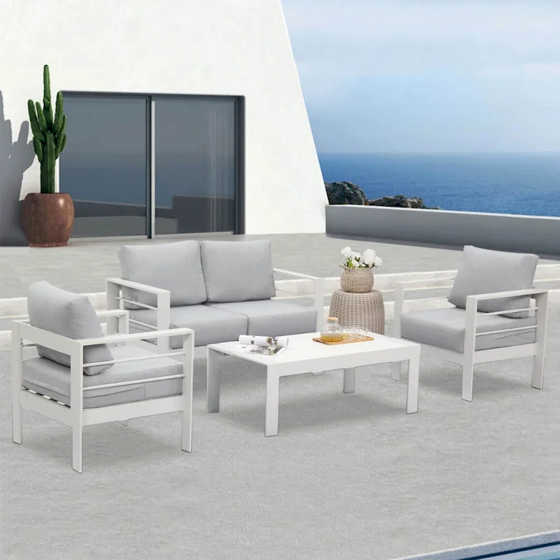 Royalcraft 4 Piece Aluminum Outdoor Patio Furniture Set