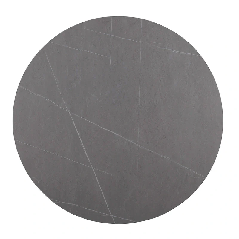 Modern Round Dining Table with Gold Metal Base