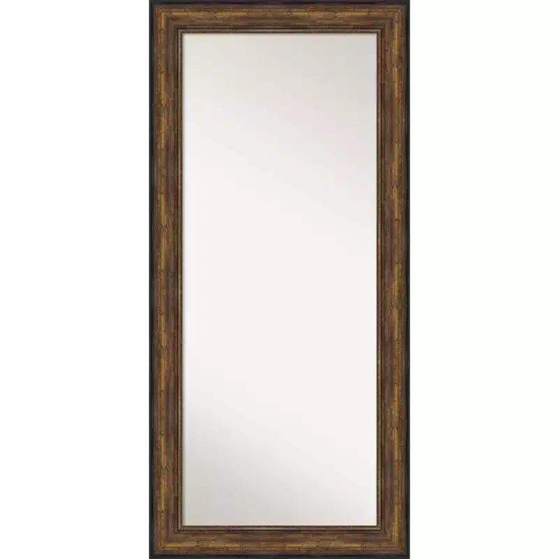 32" x 68" Non-Beveled Ballroom Bronze Full Length Floor Leaner Mirror - Amanti Art