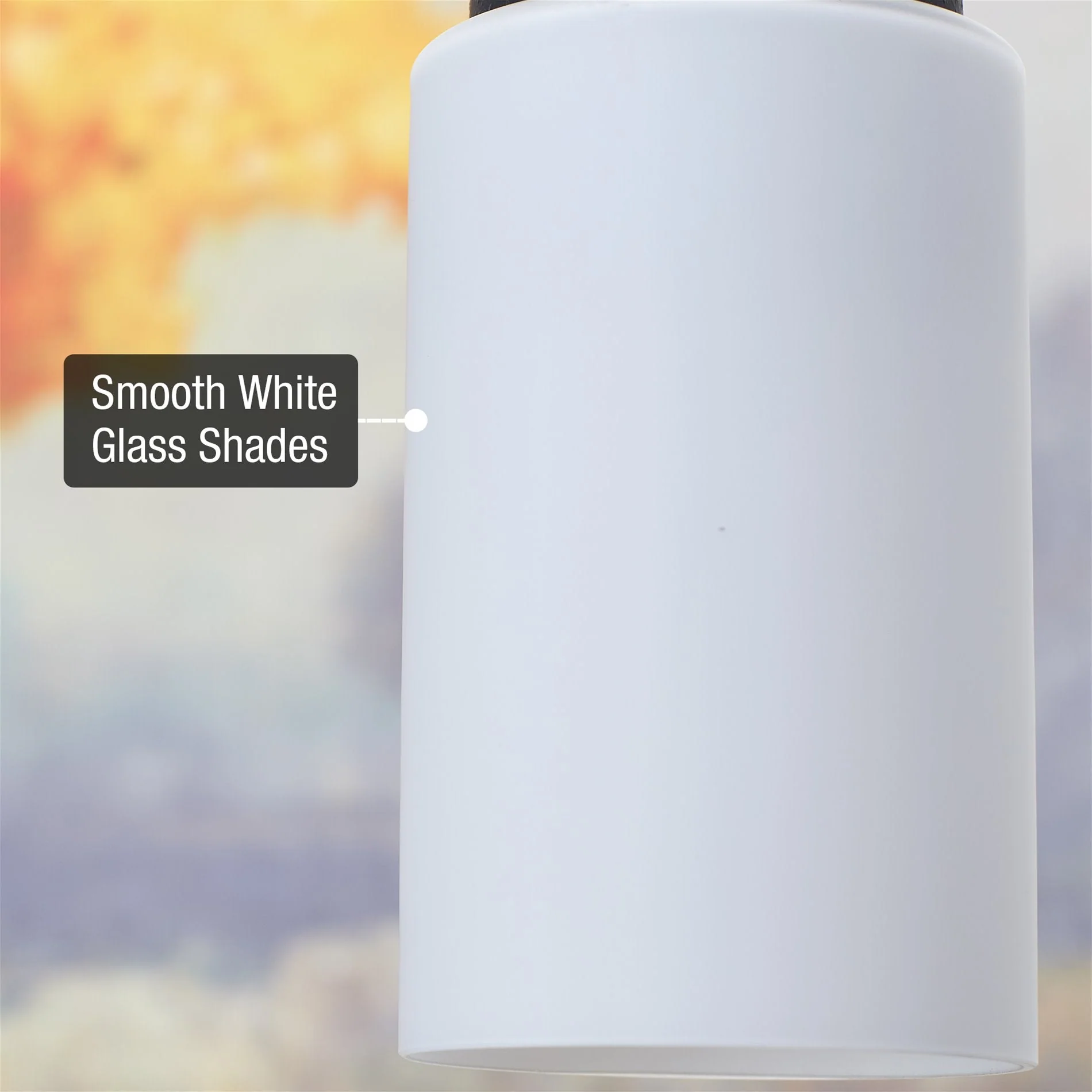 7 Cylinder Glass Shades, Opal Replacement Glass, 3-Pack