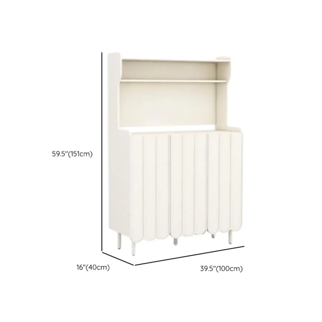 Modish Cream Wood Narrow Sideboard