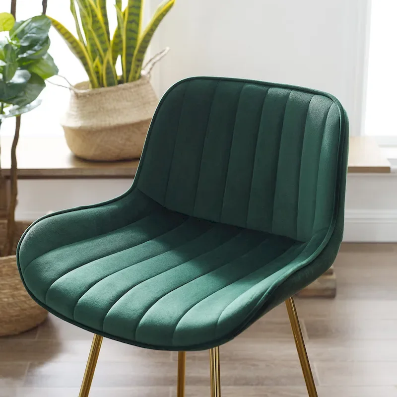 Modern Swivel Velvet Barstool