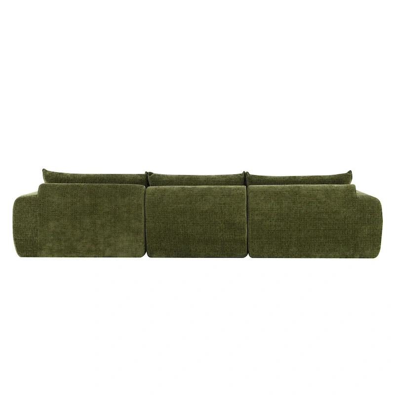 116-In Modern Chenille Sectional Sofa with High Density Foam,No Assembly Required