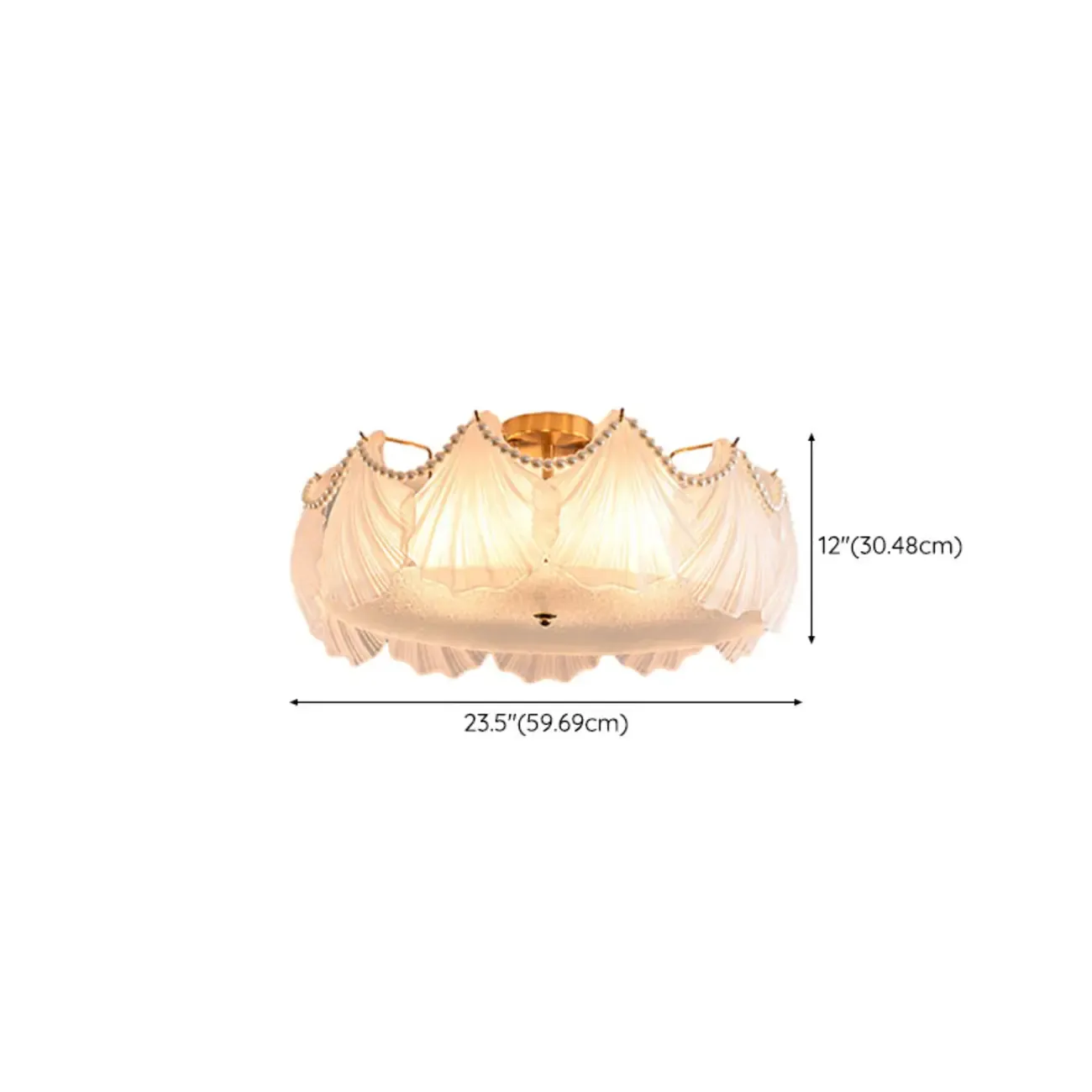 Luxury Living Room Ceiling Light with Glass Shell Shade