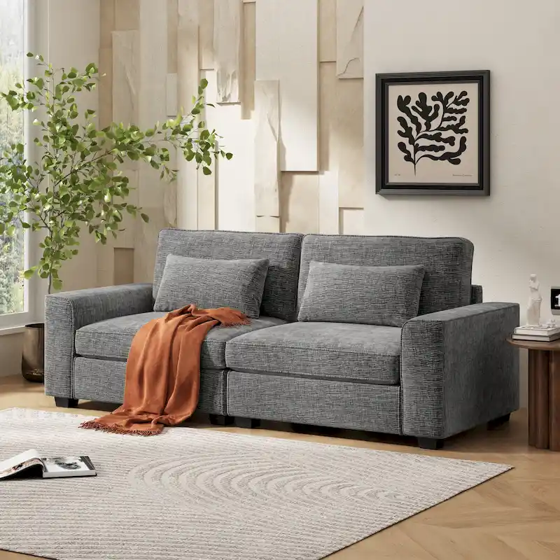 Upholstered 3-Seat Loveseat Sofa