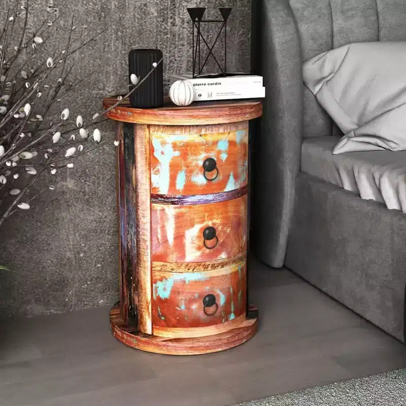 vidaXL Storage Cabinet Multicolored Reclaimed solid wood, Iron Small