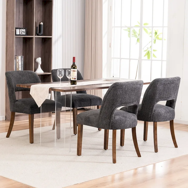 Upholstered Back Side Dining Chair Set of 2