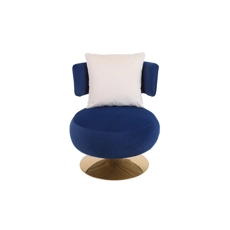 Fabric Swivel Round Barrel Chair
