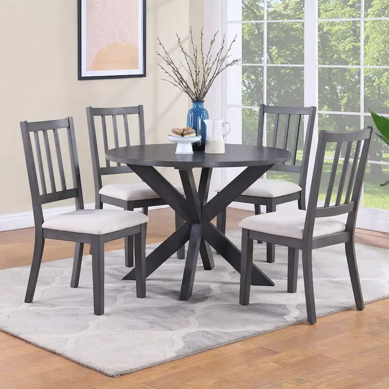 42-Inch Round Dining Table with Trestle Base