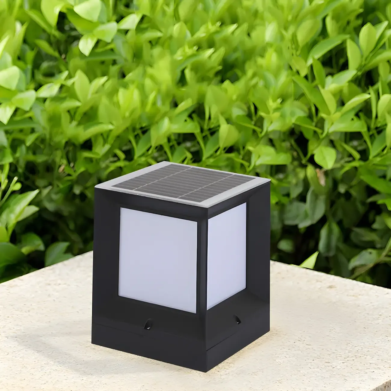 Simple Smooth Metal Cube Post Cap Light