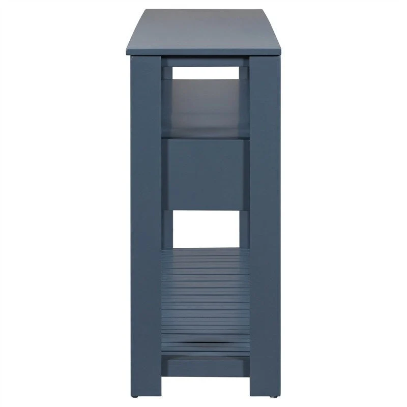 Long Entryway Console Sofa Table with Drawers, Farmhouse Wood Sofa Tables Console Table with 4 Drawers and 2 Shelves