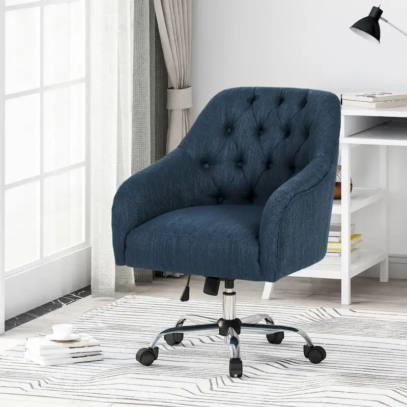 Barbour Upholstered Swivel Office Chair by Christopher Knight Home - N/A