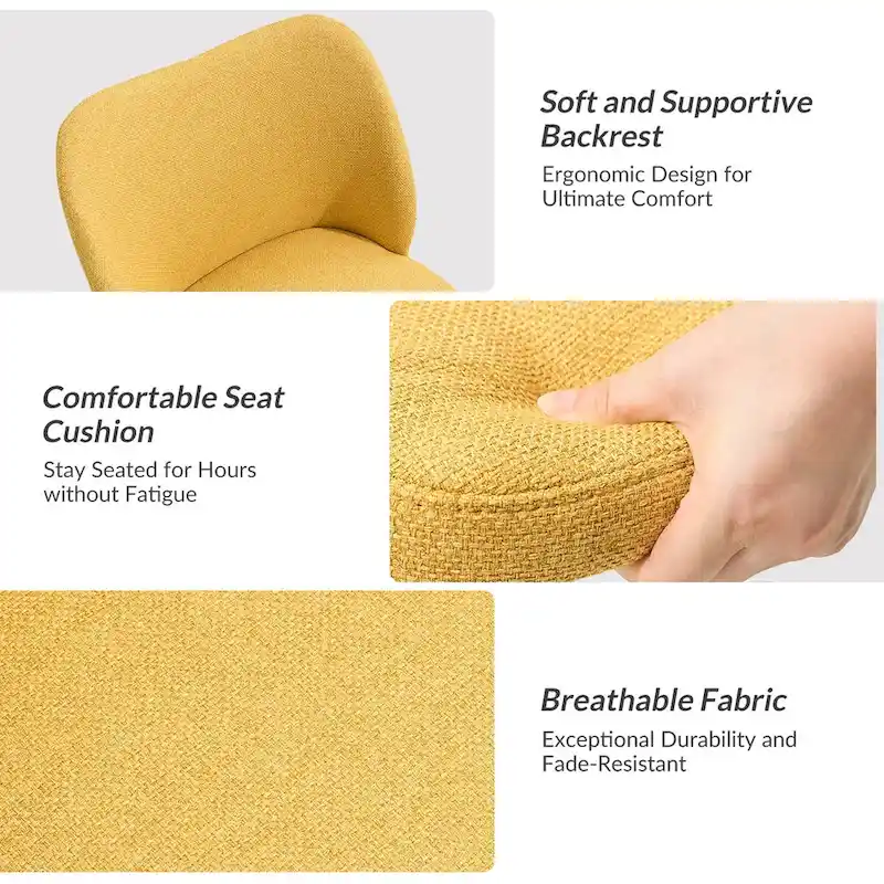 Sergio Modern Armless Office Chair with Mental Leg by HULALA HOME