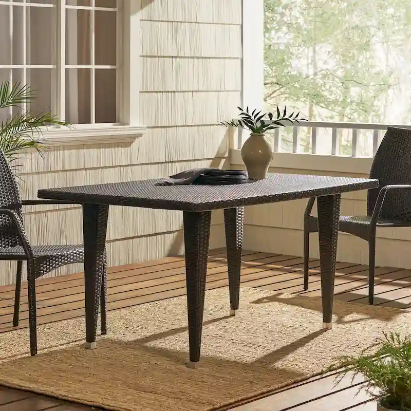 Dominica Outdoor Rectangle Wicker Dining Table (ONLY) by Christopher Knight Home - 59.00L x 35.50W x 29.00H