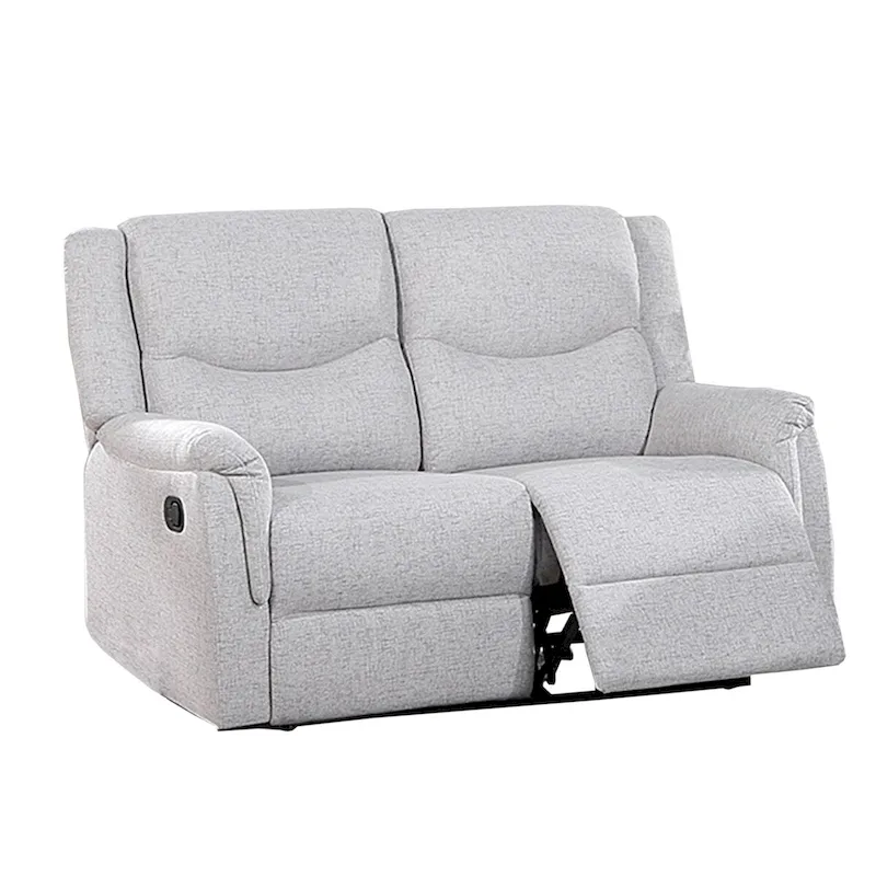 Burlap-Like-Fabric Upholstered Manual Motion Reclining Loveseat