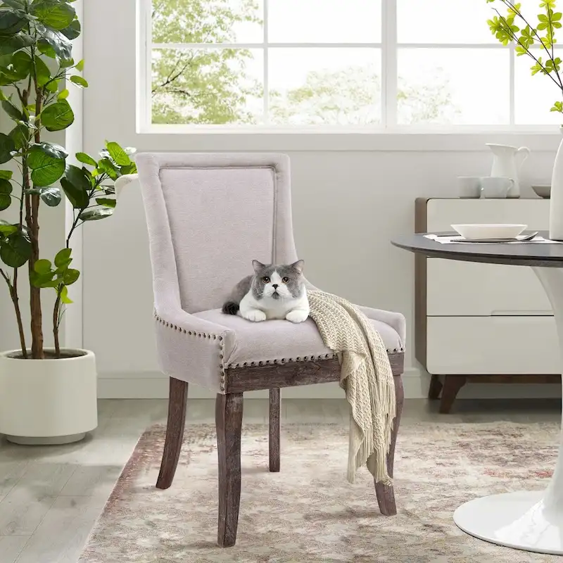 Traditional Tufted Ultra Upholstered Wingback Dining Chair Set of 4