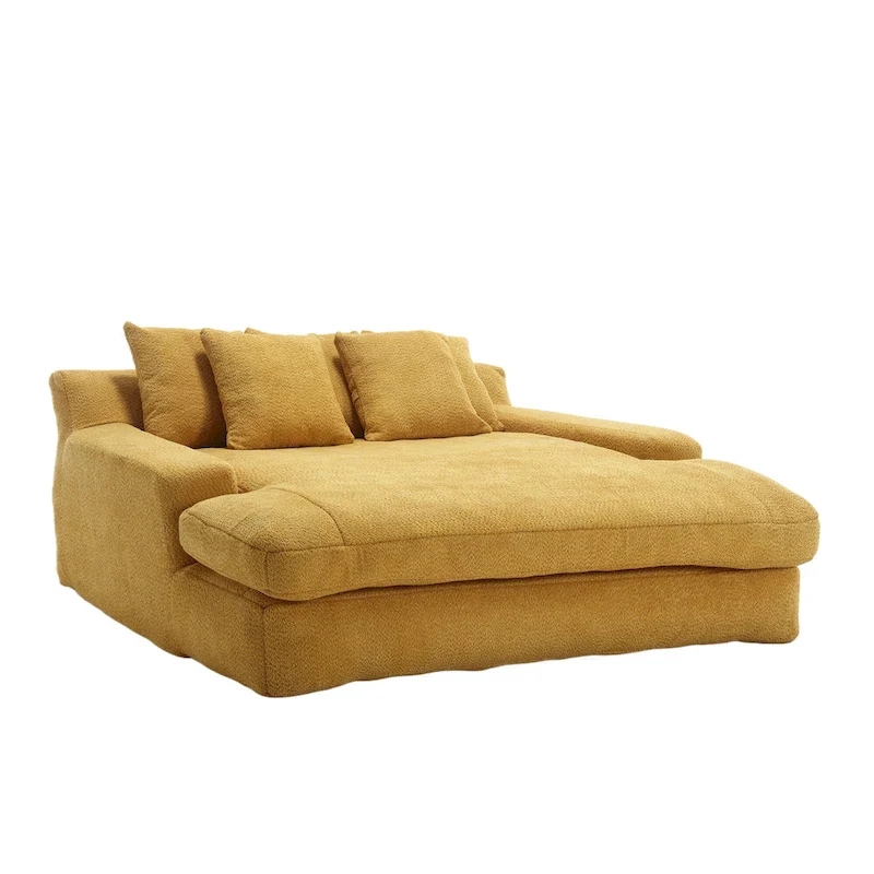 Chenille 2 seater lazy sofa With 5 back pillows